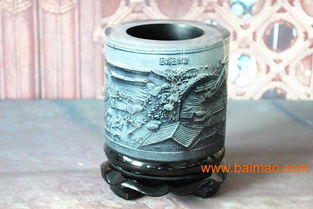 供应水晶摆件办公用品 浮雕笔筒清明上河图 高品质工艺与实用性的完美结合